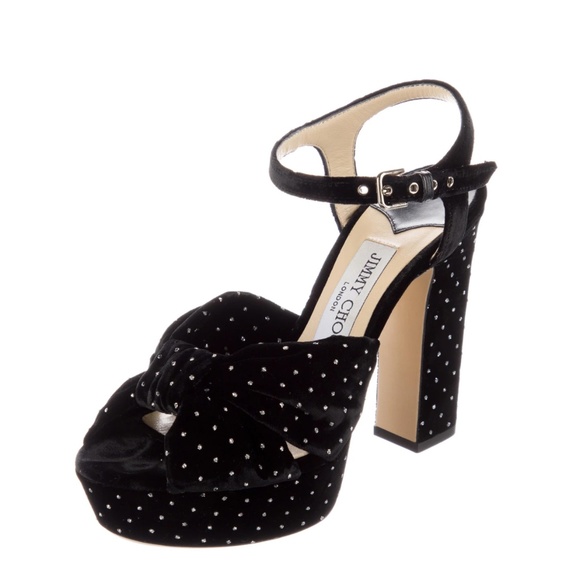 JIMMY CHOO Velvet Printed Sandals Size: 5.5 | IT 35.5 - Picture 2 of 4